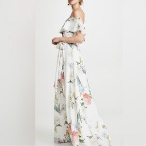 Yumi Kim Carmen Cream Ruffled Off-Shoulder Maxi Dress
